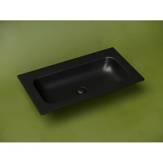 РАКОВИНА НАКЛАДНАЯ МЕБЕЛЬНАЯ CERAMICANOVA GRACE ПРЯМОУГОЛЬНАЯ БЕЗ ОТВЕРСТИЯ ПОД СМЕСИТЕЛЬ 810X457X137 ММ, ЧЕРНЫЙ МАТОВЫЙ