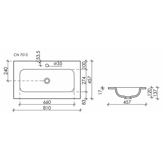 РАКОВИНА НАКЛАДНАЯ CERAMICANOVA GRACE ПРЯМОУГОЛЬНАЯ 810X457X137 ММ, КАПУЧИНО