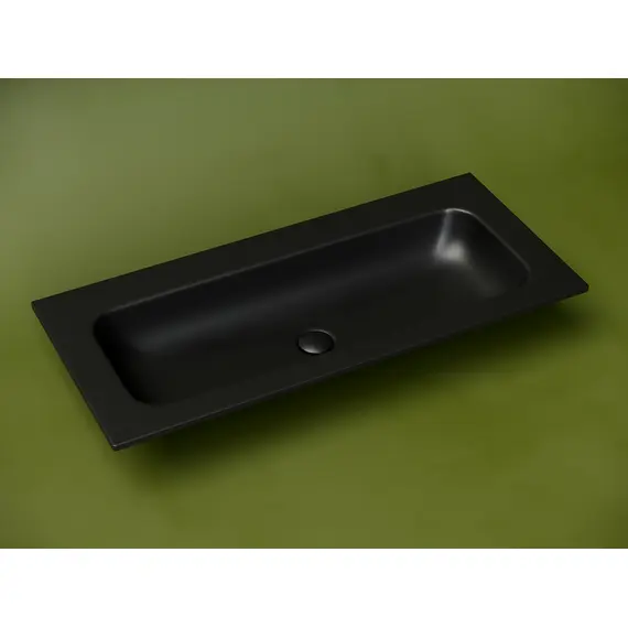 РАКОВИНА НАКЛАДНАЯ МЕБЕЛЬНАЯ CERAMICANOVA GRACE ПРЯМОУГОЛЬНАЯ БЕЗ ОТВЕРСТИЯ ПОД СМЕСИТЕЛЬ, 1010X457X137 ММ, ЧЕРНЫЙ МАТОВЫЙ