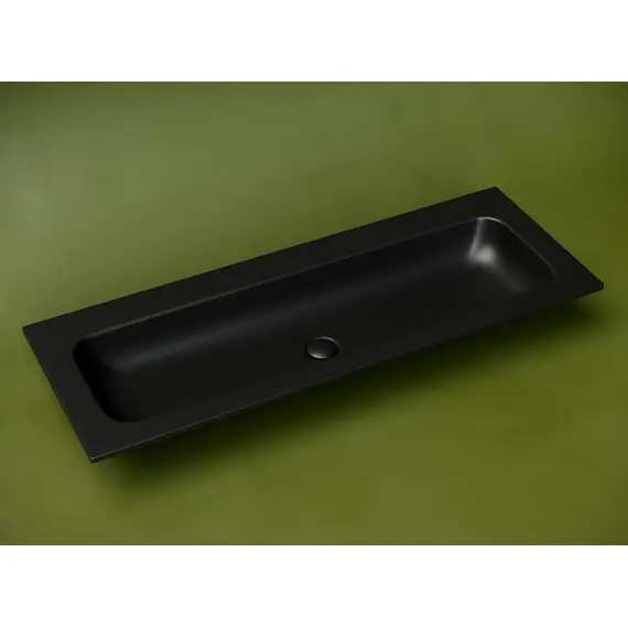 РАКОВИНА НАКЛАДНАЯ МЕБЕЛЬНАЯ CERAMICANOVA GRACE ПРЯМОУГОЛЬНАЯ БЕЗ ОТВЕРСТИЯ ПОД СМЕСИТЕЛЬ 1210X457X137 ММ, ЧЕРНЫЙ МАТОВЫЙ