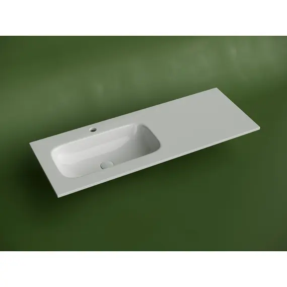 РАКОВИНА НАКЛАДНАЯ МЕБЕЛЬНАЯ CERAMICANOVA GRACE ПРЯМОУГОЛЬНАЯ 1210X457X137 ММ С ЧАШЕЙ СЛЕВА И ОТВЕРСТИЕМ ПОД СМЕСИТЕЛЬ, БЕЛЫЙ