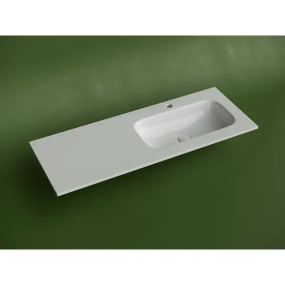 РАКОВИНА НАКЛАДНАЯ МЕБЕЛЬНАЯ CERAMICANOVA GRACE ПРЯМОУГОЛЬНАЯ 1210X457X137 ММ С ЧАШЕЙ СПРАВА И ОТВЕРСТИЕМ ПОД СМЕСИТЕЛЬ, БЕЛЫЙ