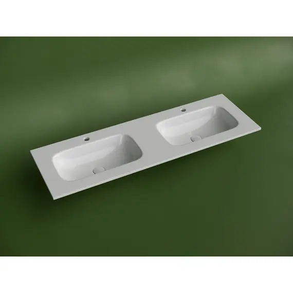 РАКОВИНА НАКЛАДНАЯ МЕБЕЛЬНАЯ CERAMICANOVA GRACE ПРЯМОУГОЛЬНАЯ 1410X457X137 ММ С ДВУМЯ ЧАШАМИ И ОТВЕРСТИЯМИ ПОД СМЕСИТЕЛЬ, БЕЛЫЙ