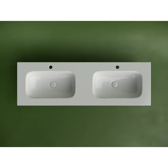 РАКОВИНА НАКЛАДНАЯ МЕБЕЛЬНАЯ CERAMICANOVA GRACE ПРЯМОУГОЛЬНАЯ 1410X457X137 ММ С ДВУМЯ ЧАШАМИ И ОТВЕРСТИЯМИ ПОД СМЕСИТЕЛЬ, БЕЛЫЙ