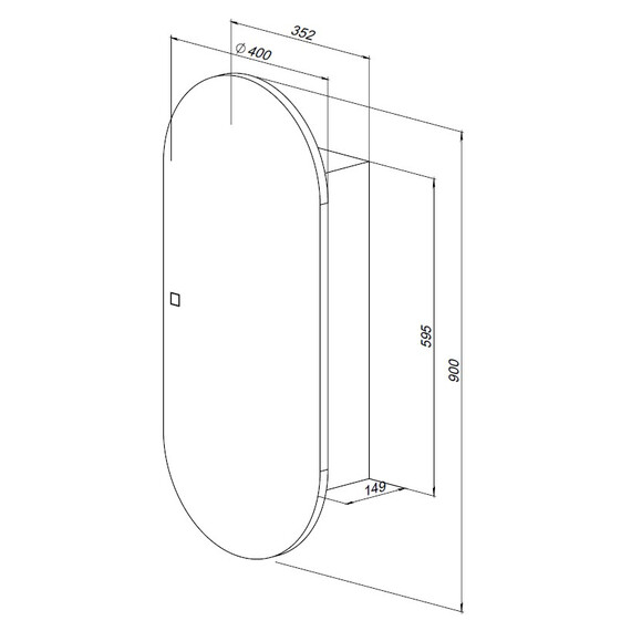 ЗЕРКАЛЬНЫЙ ШКАФ AQUANET МОНТЕ 40 БЕЛЫЙ, С LED ПОДСВЕТКОЙ