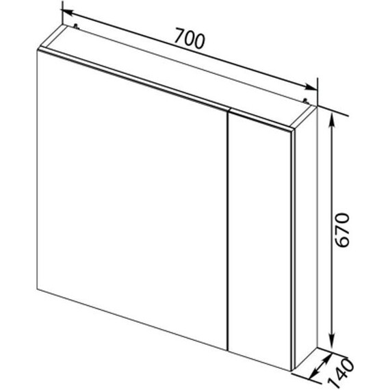 ЗЕРКАЛЬНЫЙ ШКАФ AQUANET ПОРТО 70 БЕЛЫЙ
