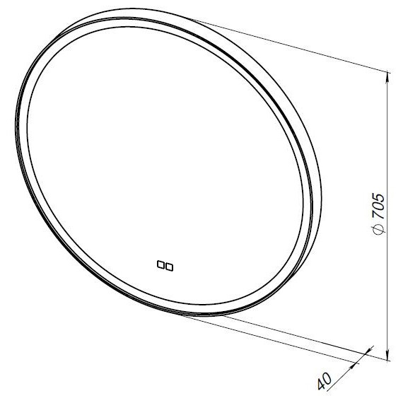 ЗЕРКАЛО AQUANET ТРЕНД 70 ЧЕРНЫЙ