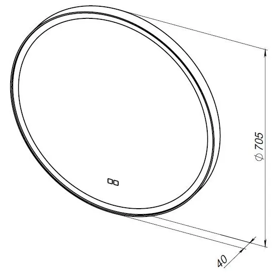 ЗЕРКАЛО AQUANET ТРЕНД 70 ЧЕРНЫЙ