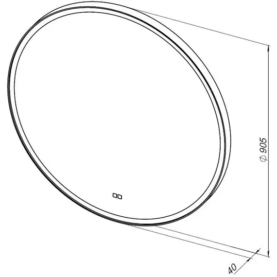 ЗЕРКАЛО AQUANET ТРЕНД 90 ЧЕРНЫЙ
