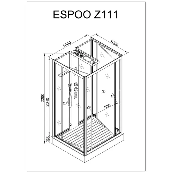 ДУШЕВАЯ КАБИНА AVACAN Z111MT С БАНЕЙ