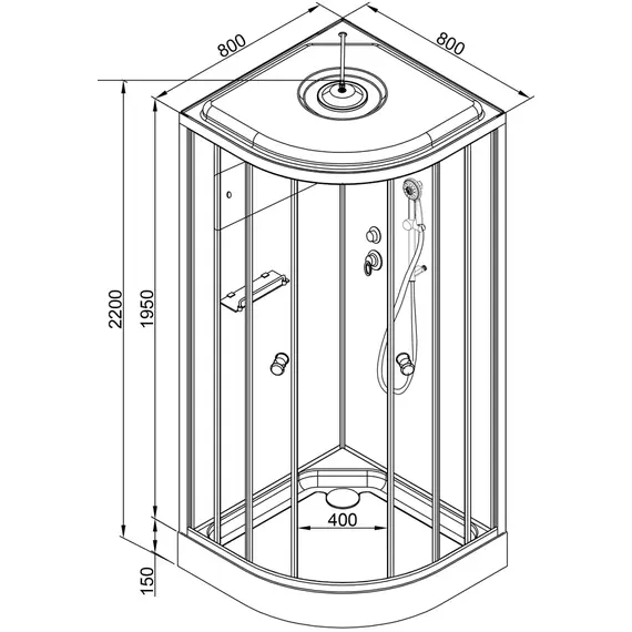 ДУШЕВАЯ КАБИНА AVACAN D08S LED