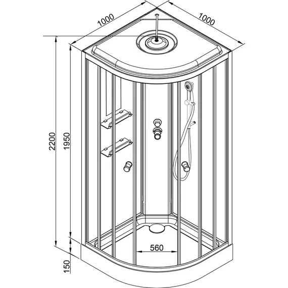 ДУШЕВАЯ КАБИНА AVACAN EM 1510 С ЭЛЕКТРИКОЙ