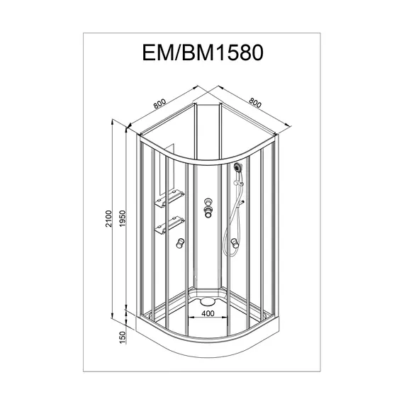 ДУШЕВАЯ КАБИНА AVACAN EM 1580 N