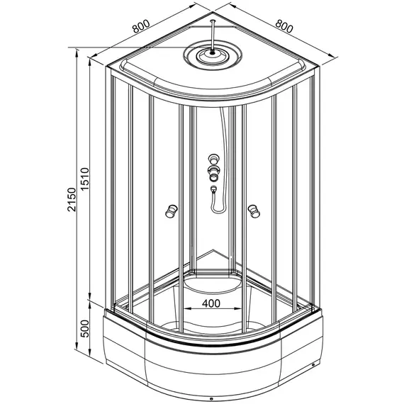 ДУШЕВАЯ КАБИНА AVACAN L980 С ЭЛЕКТРИКОЙ