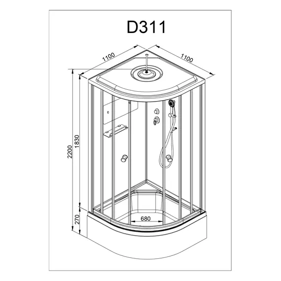 ДУШЕВАЯ КАБИНА AVACAN D311S LED