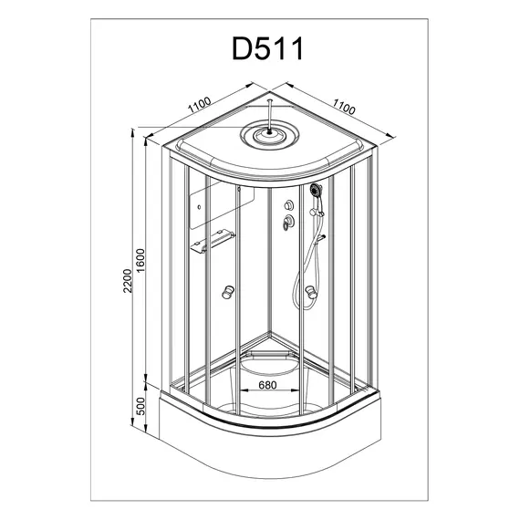 ДУШЕВАЯ КАБИНА AVACAN D511S С ЭЛЕКТРИКОЙ