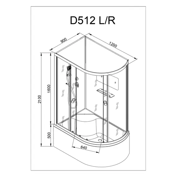 ДУШЕВАЯ КАБИНА AVACAN D512 L