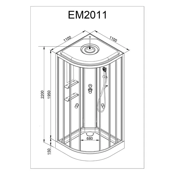 ДУШЕВАЯ КАБИНА AVACAN EM2011 СТАНДАРТНАЯ