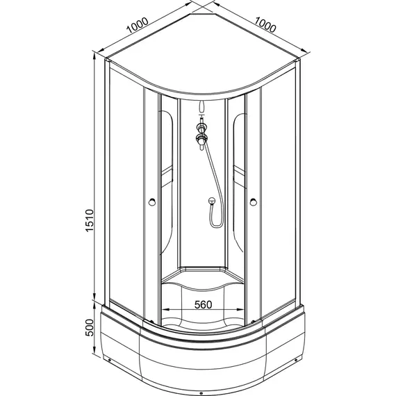 ДУШЕВАЯ КАБИНА AVACAN L910 N БЕЗ КРЫШИ