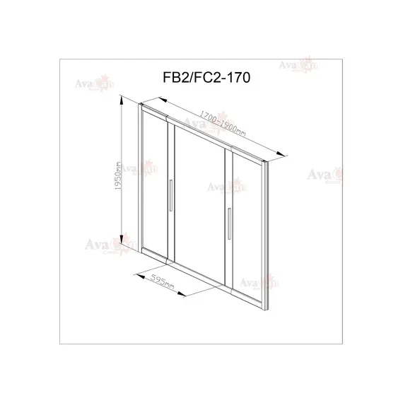 ДУШЕВАЯ ДВЕРЬ В НИШУ AVACAN FB2 170-190 MT