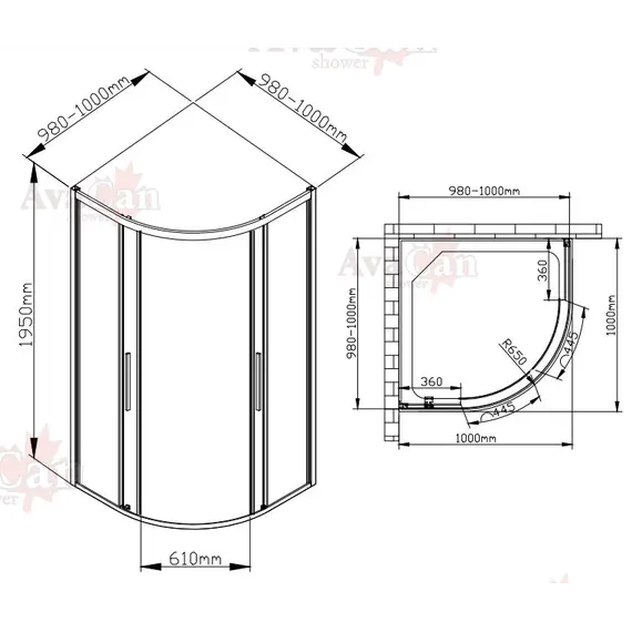 ДУШЕВОЙ УГОЛОК AVACAN HB 100