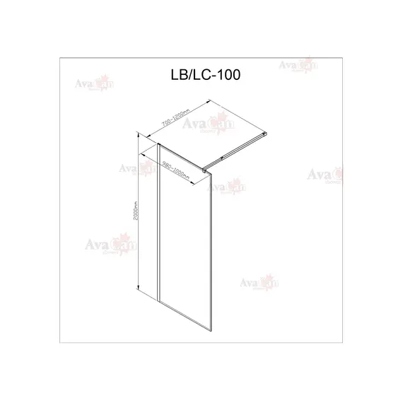 ДУШЕВАЯ ПЕРЕГОРОДКА AVACAN LB 100 MT