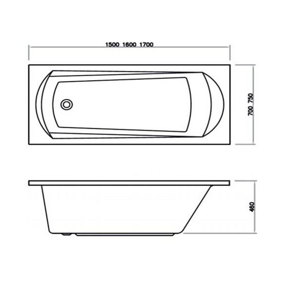 ВАННА АКРИЛОВАЯ RAVAK DOMINO 170X75