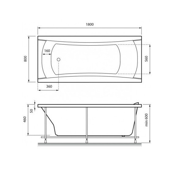 ВАННА АКРИЛОВАЯ RELISAN LOARA 180X80