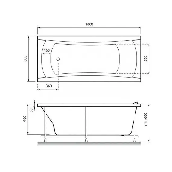 ВАННА АКРИЛОВАЯ RELISAN LOARA 180X80