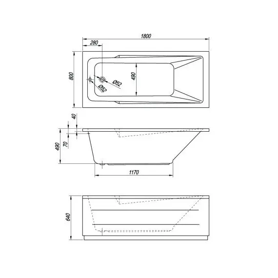 ВАННА АКРИЛОВАЯ KOLPA SAN ARMIDA 180*80