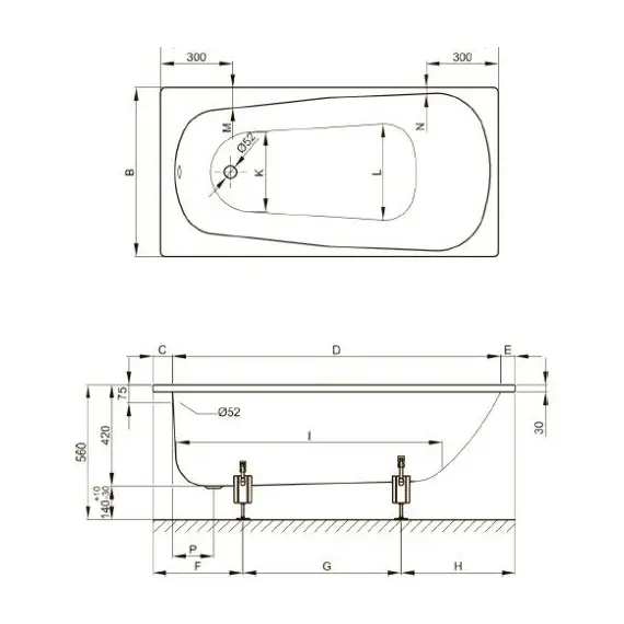 СТАЛЬНАЯ ВАННА BETTE FORM 2020 AD 180