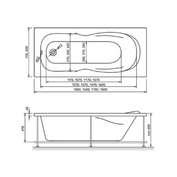 ВАННА АКРИЛОВАЯ RELISAN NEONIKA 180X80