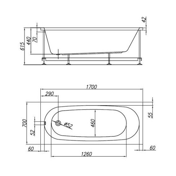 ВАННА АКРИЛОВАЯ KOLPA SAN TAMIA 170*70