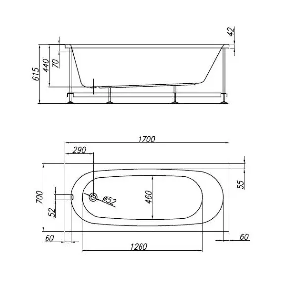 ВАННА АКРИЛОВАЯ KOLPA SAN TAMIA 170*70