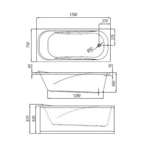 ВАННА АКРИЛОВАЯ KOLPA SAN STRING 170*75 ВАННА АКРИЛОВАЯ KOLPA SAN STRING 170*75