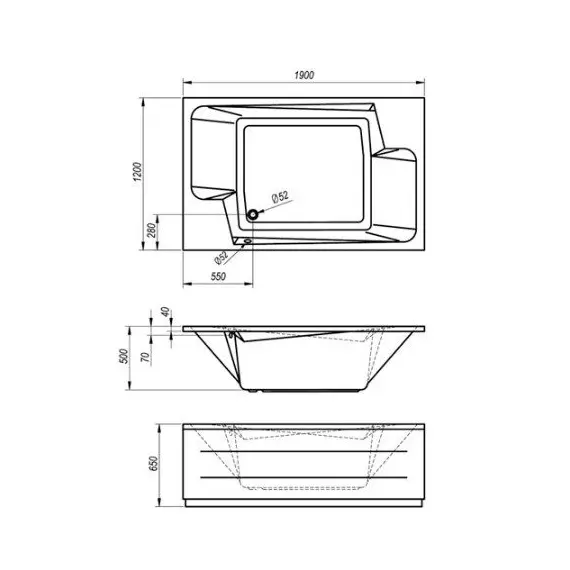 ВАННА АКРИЛОВАЯ KOLPA SAN NABUCCO 190X120