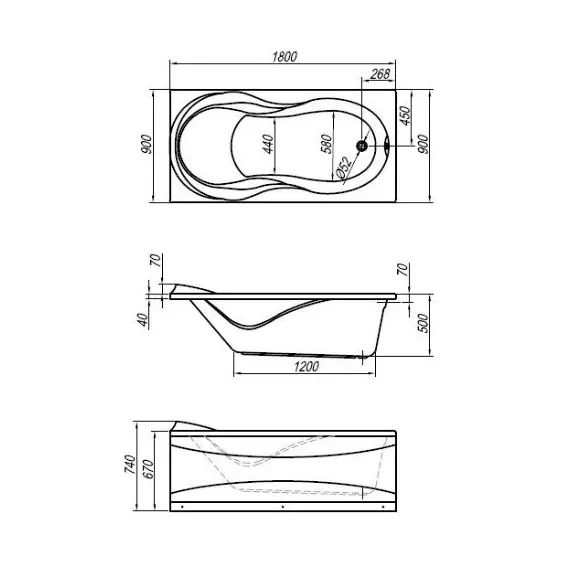 ВАННА АКРИЛОВАЯ KOLPA SAN VANESSA 180*90