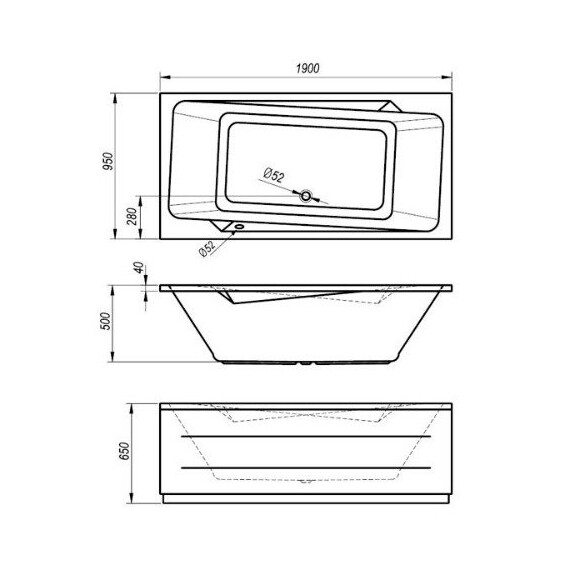 ВАННА АКРИЛОВАЯ KOLPA SAN NORMA 190*95 ВАННА АКРИЛОВАЯ KOLPA SAN NORMA 190*95