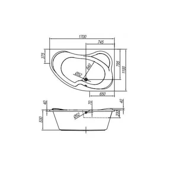 ВАННА АКРИЛОВАЯ KOLPA SAN LULU 170*110 L/R