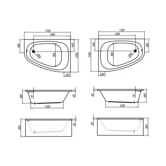 ВАННА АКРИЛОВАЯ KOLPA SAN CHAD 170X120 L/R
