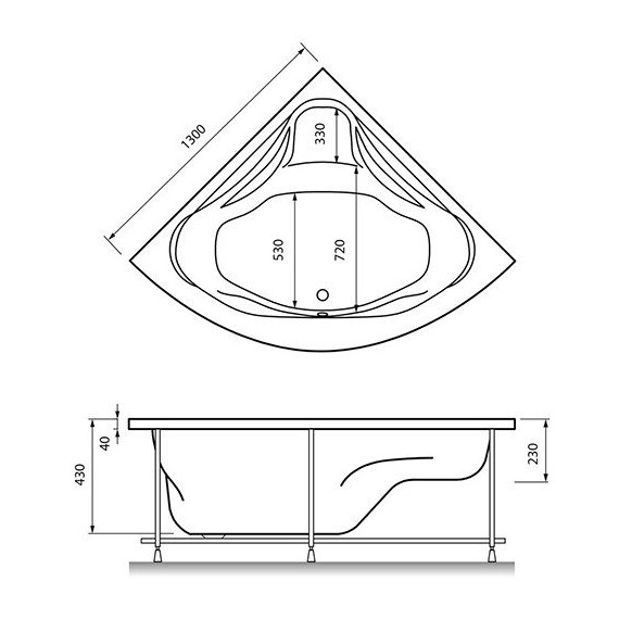 ВАННА АКРИЛОВАЯ RELISAN RONA 130X130