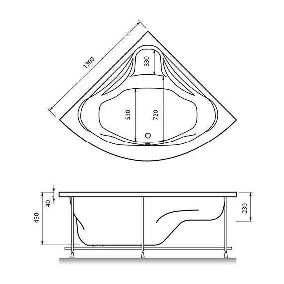 ВАННА АКРИЛОВАЯ RELISAN RONA 130X130