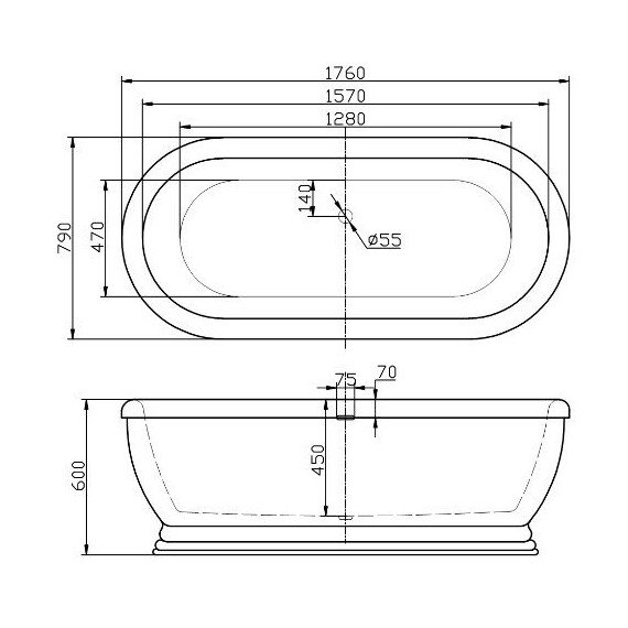 ВАННА АКРИЛОВАЯ BELBAGNO BB03