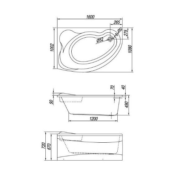 ВАННА АКРИЛОВАЯ KOLPA SAN AMADIS 160*100 L/R