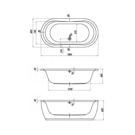 ВАННА АКРИЛОВАЯ KOLPA SAN LIBERO 180X90