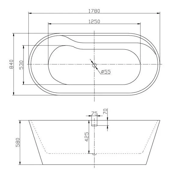 ВАННА АКРИЛОВАЯ BELBAGNO BB14