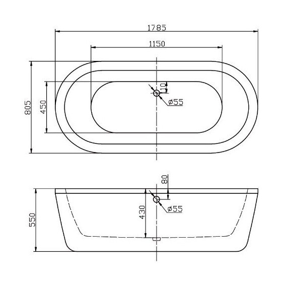 ВАННА АКРИЛОВАЯ BELBAGNO BB12 178
