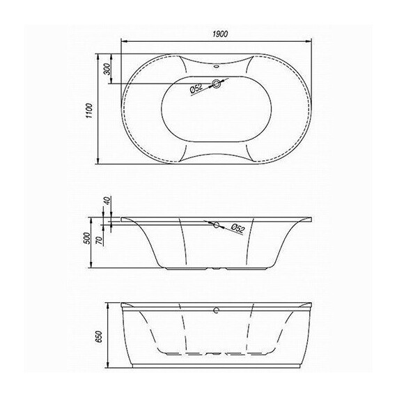 ВАННА АКРИЛОВАЯ KOLPA SAN GLORIANA 190X110