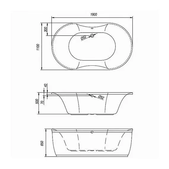 ВАННА АКРИЛОВАЯ KOLPA SAN GLORIANA 190X110