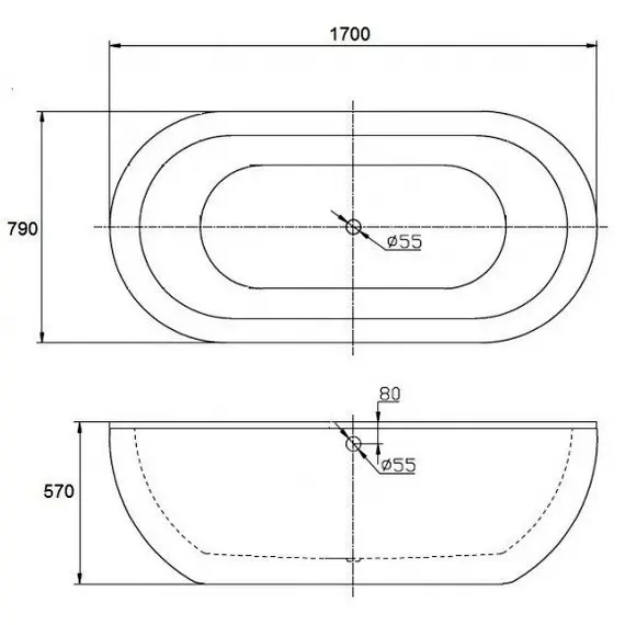 ВАННА АКРИЛОВАЯ BELBAGNO BB13 170